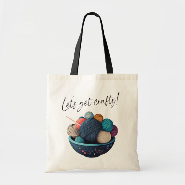 Let's Get Crafty! Yarnball Art | Craft Tote Bag (Devant)
