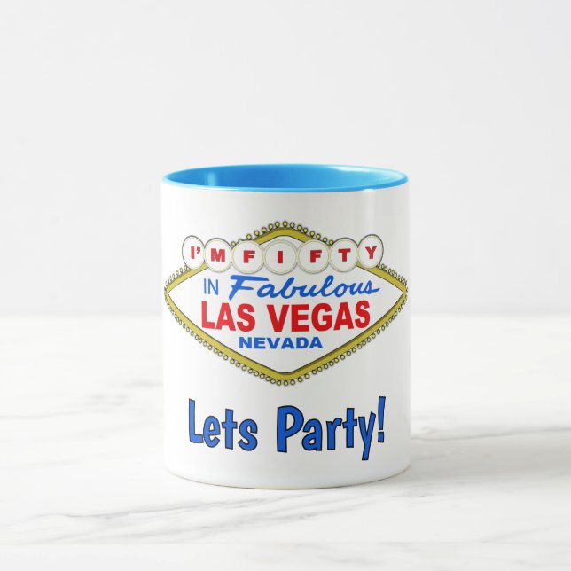 Lets Party 50th Vegas Mug (Centre)