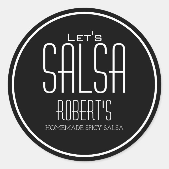 "Let's Salsa" Étiquette de salsa maison personnali (Devant)