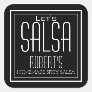 "Let's Salsa" Étiquette de salsa maison personnali