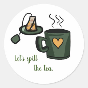 Let's spill the tea sticker scrapbook label