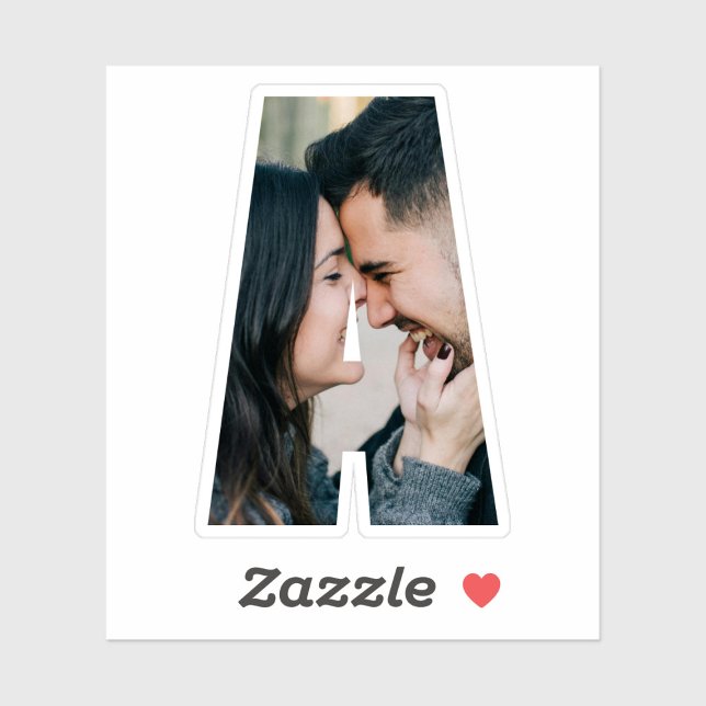 Letter A Alphabet & Photo Custom-Cut Vinyl Sticker (Créateur téléchargé)