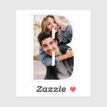 Letter B Alphabet & Photo Custom-Cut Vinyl Sticker