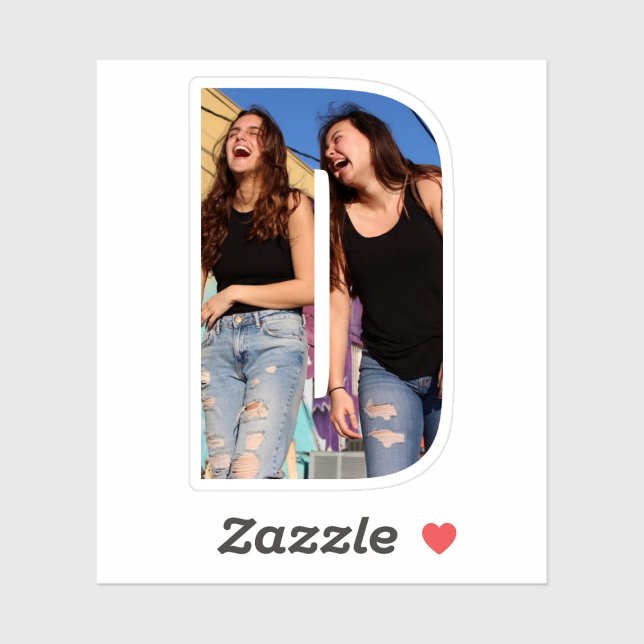 Letter D Alphabet & Photo Custom-Cut Vinyl Sticker (Créateur téléchargé)