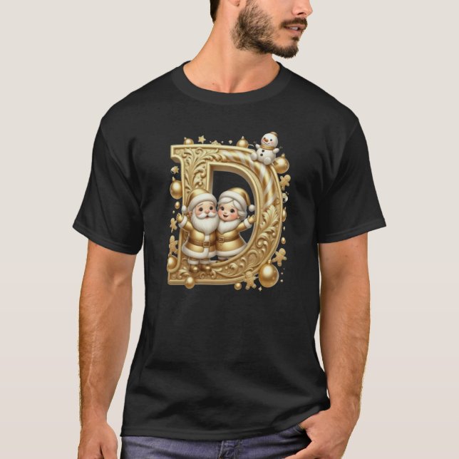 Letter D: Royal Gold Luxury T-Shirt (Devant)