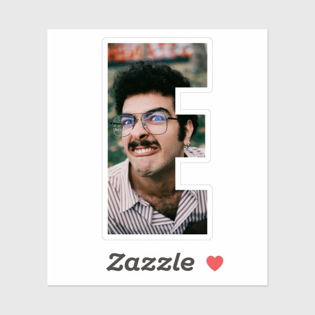 Letter E Alphabet & Photo Custom-Cut Vinyl Sticker (Créateur téléchargé)