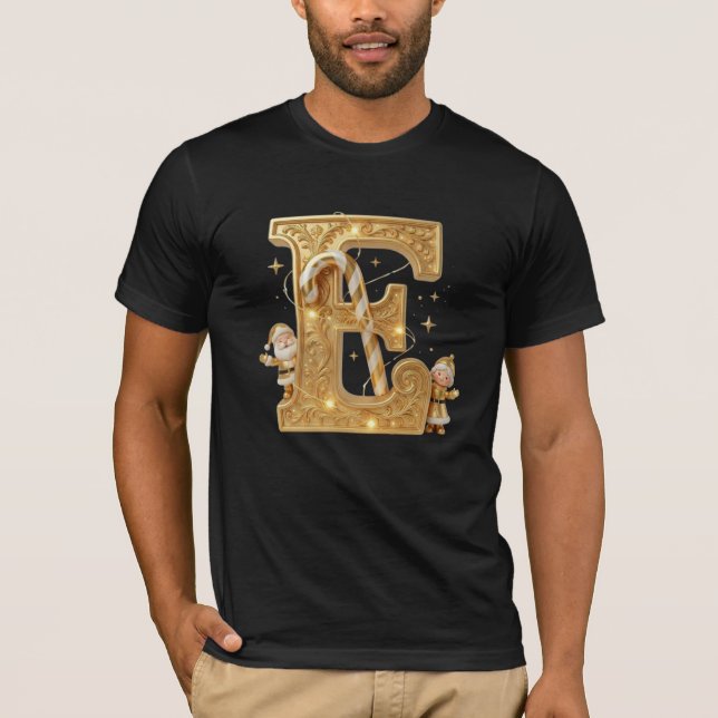 Letter E: Royal Gold Luxury T-Shirt (Devant)