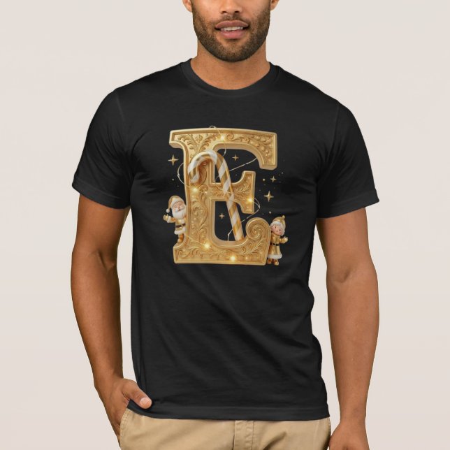 Letter E: Royal Gold Luxury T-Shirt (Devant)