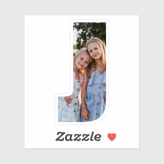 Letter J Alphabet & Photo Custom-Cut Vinyl Sticker (Créateur téléchargé)