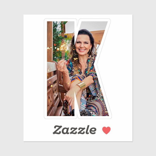 Letter K Alphabet & Photo Custom-Cut Vinyl Sticker (Créateur téléchargé)