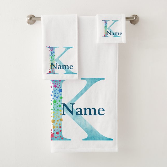 Letter K Monogram Initial Bath Gift Set (En situation)