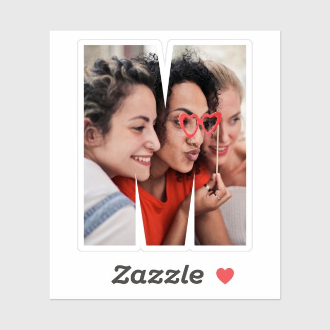 Letter M Alphabet & Photo Custom-Cut Vinyl Sticker (Créateur téléchargé)