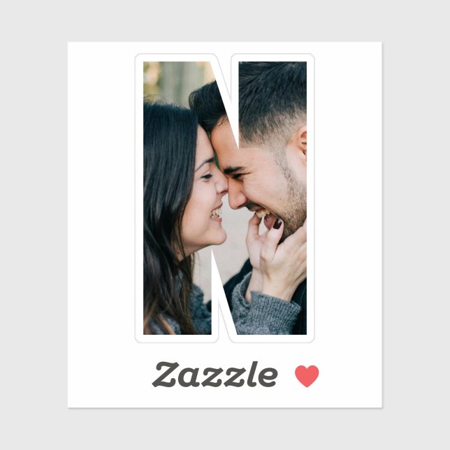 Letter N Alphabet & Photo Custom-Cut Vinyl Sticker (Créateur téléchargé)