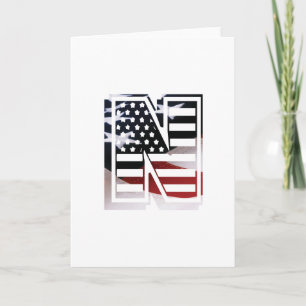Letter N Monogram Initial USA
