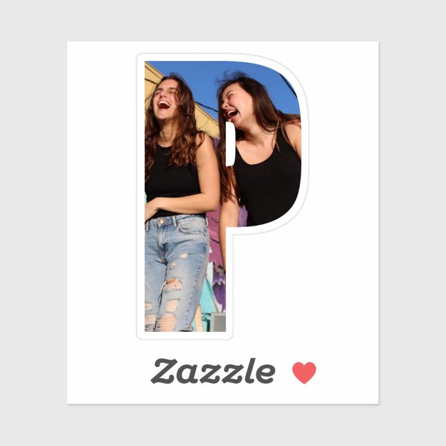 Letter P Alphabet & Photo Custom-Cut Vinyl Sticker (Créateur téléchargé)