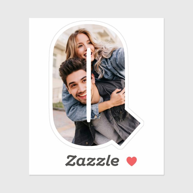 Letter Q Alphabet & Photo Custom-Cut Vinyl Sticker (Créateur téléchargé)