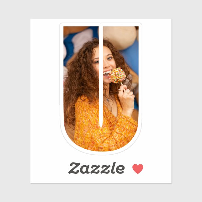 Letter U Alphabet & Photo Custom-Cut Vinyl Sticker (Créateur téléchargé)