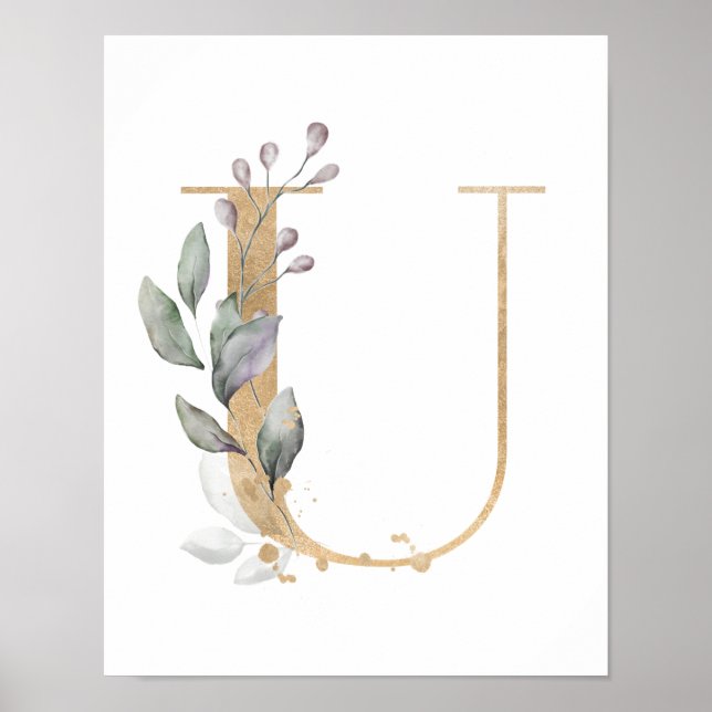 Letter U Monogram Poster (Devant)