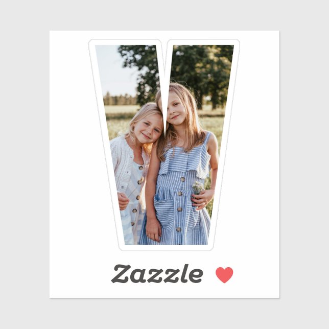 Letter V Alphabet & Photo Custom-Cut Vinyl Sticker (Créateur téléchargé)