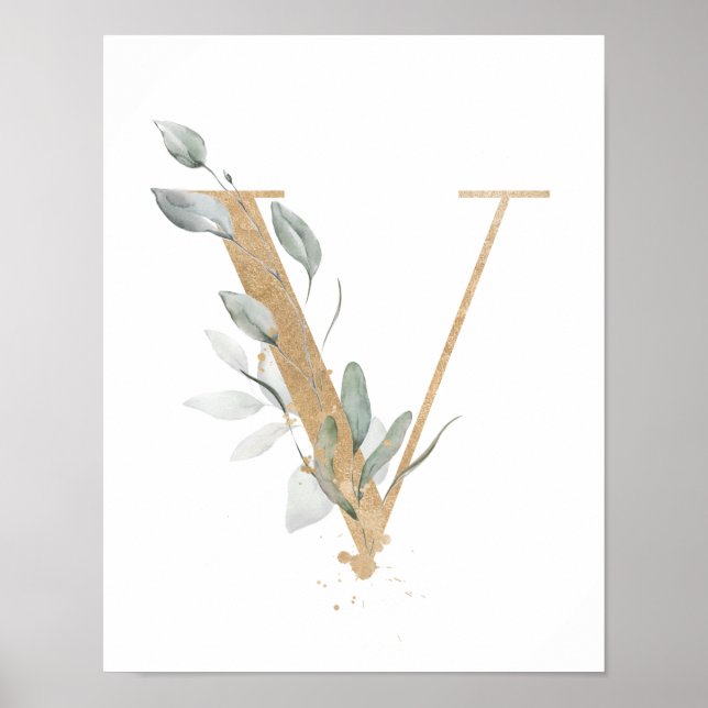 Letter V Monogram Poster (Devant)