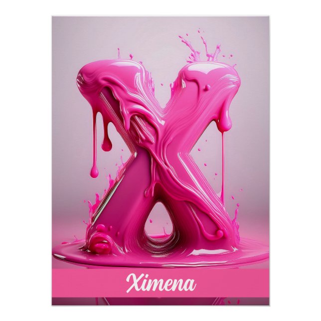 Letter X, Monogram X - Customizable Name Poster  (Devant)