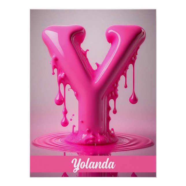Letter Y, Monogram Y - Customizable Name Poster  (Devant)