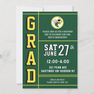 LETTERMAN GRAD YELLOW Announcement & Invitation