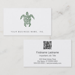 Letterpress Carte de visite de tortue de style tri