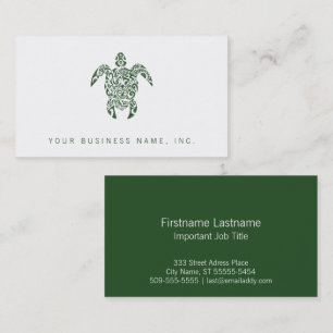 Letterpress Carte de visite de tortue de style tri