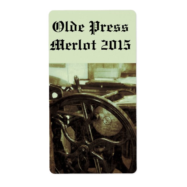 Letterpress voir le étiquette vin (Devant)