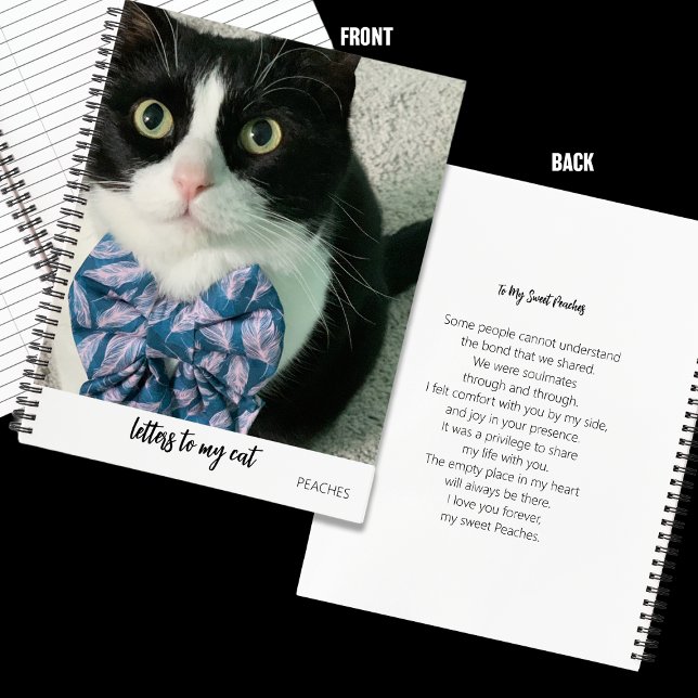 Letters to My Cat Memorial Journal Photo with Poem (Créateur téléchargé)