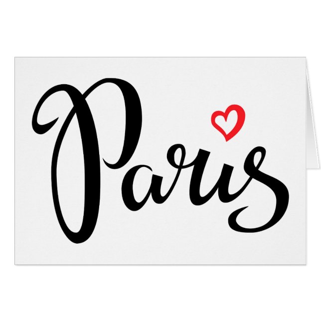 Lettrage de brosse de Paris avec le coeur (Devant horizontal)