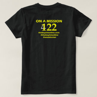 Lettrage jaune (vide) de T-shirt "sur mission"