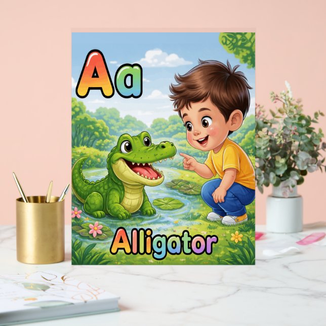 Lettre A Affiche Alphabet A est pour Alligator Mig (Mariage)