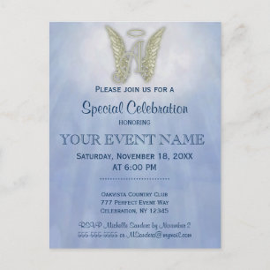 Lettre A Angel Monogramme Invitation