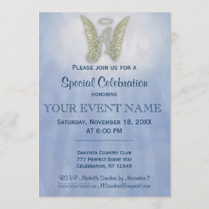 Lettre A Angel Monogramme Invitation