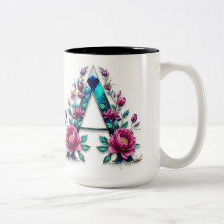 Lettre A Café Mug - Design floral pour le don