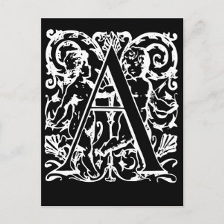 Lettre A Cartes Monogrammes noires et blanches