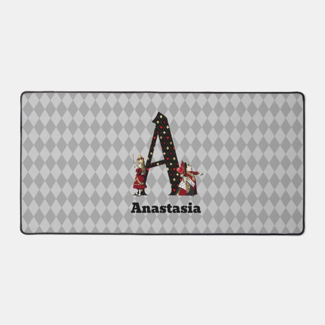 Lettre A de la Reine des Coeurs et Alice de Wonder (Recto)