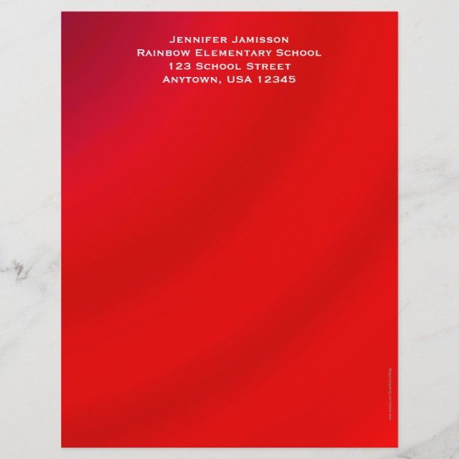 Lettre À En-tête Appréciation de l'enseignant, Red Gradient Personn (Devant)