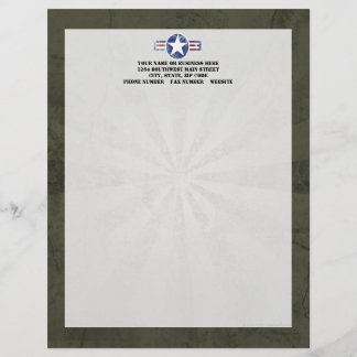 Lettre À En-tête Cru de corps d'air d'armée