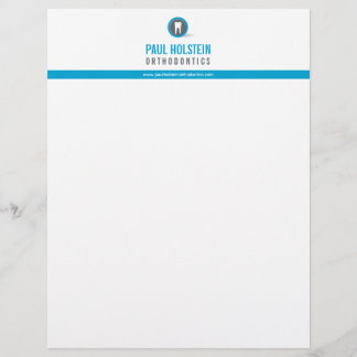 Lettre À En-tête DENTIST LETTERHEAD :: logo de dent moderne bleu