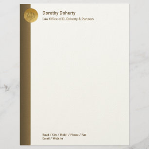 Lettre À En-tête Échelles de justice OFFICE DU DROIT Letterhead