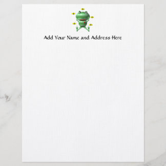 Lettre À En-tête Grenouille mignonne avec des mouches