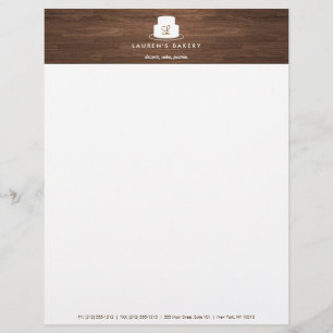 Lettre À En-tête Logo Monogramme de gâteau en blanc sur le bois Bro