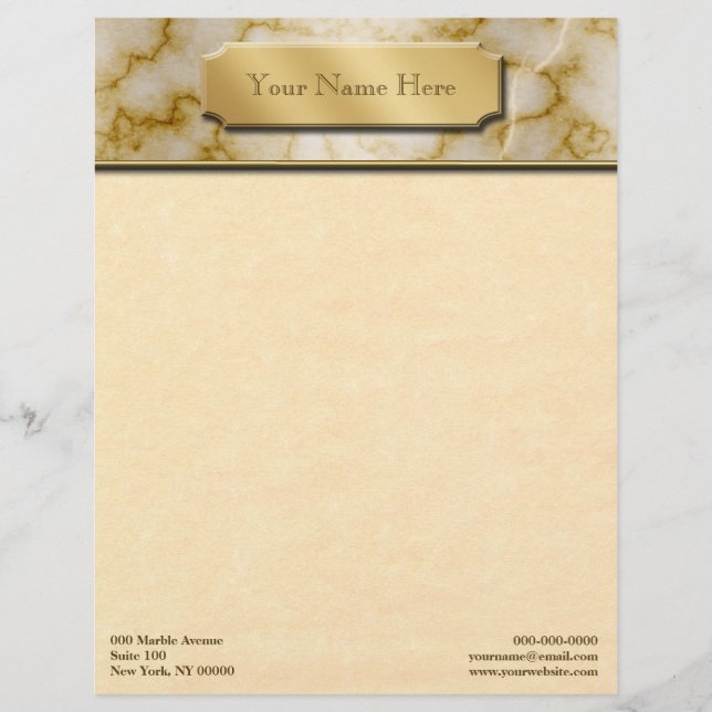 Lettre À En-tête Marbre bronzage et blanc (Devant)