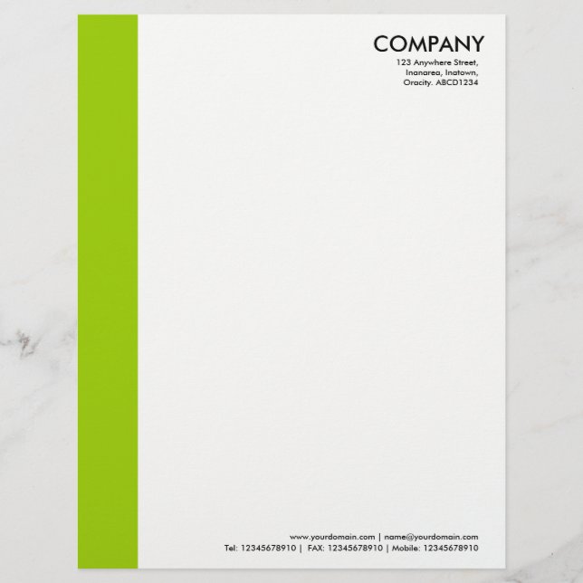 Lettre À En-tête Marge de couleur - Vert martien (Devant)