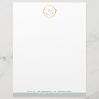 Lettre À En-tête MODERNE FLÈCHE LOGO feuille d'or rustique dessinée
