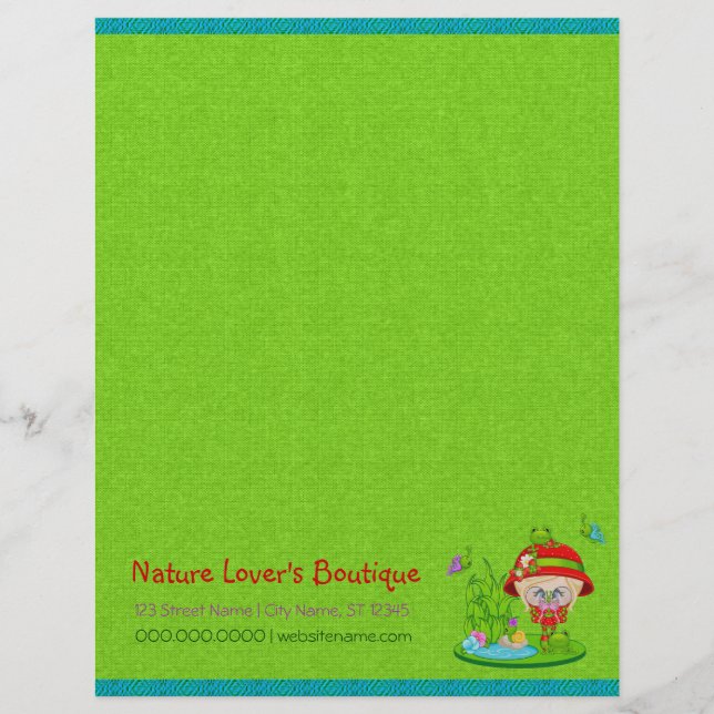 Lettre À En-tête Nature Lover Frog Faune (Devant)