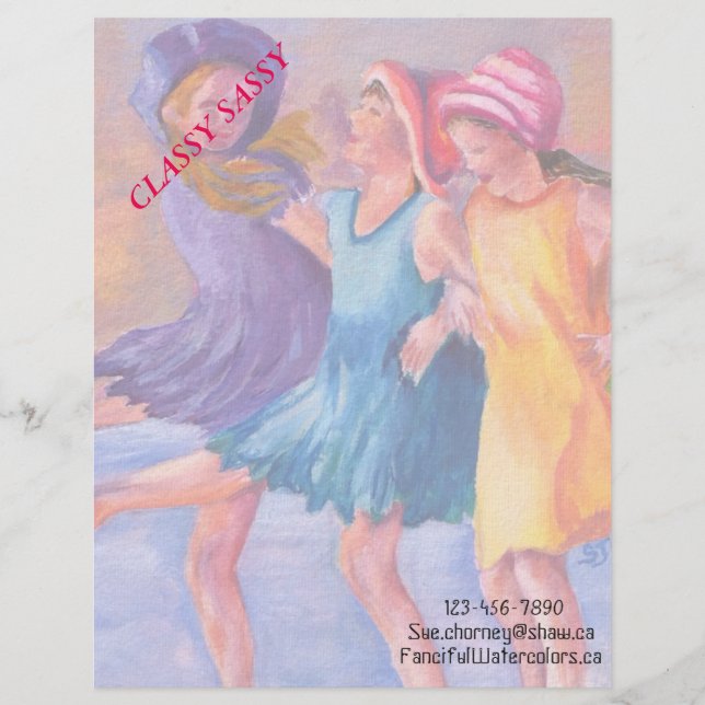 LETTRE À EN-TÊTE PETITES AMIES DE PLAGE LETTERHEAD PERSONNALISABLE (Devant)